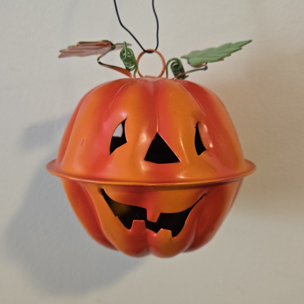Double Sided Jack O Lantern Pumpkin  Hanging Ornament 5"